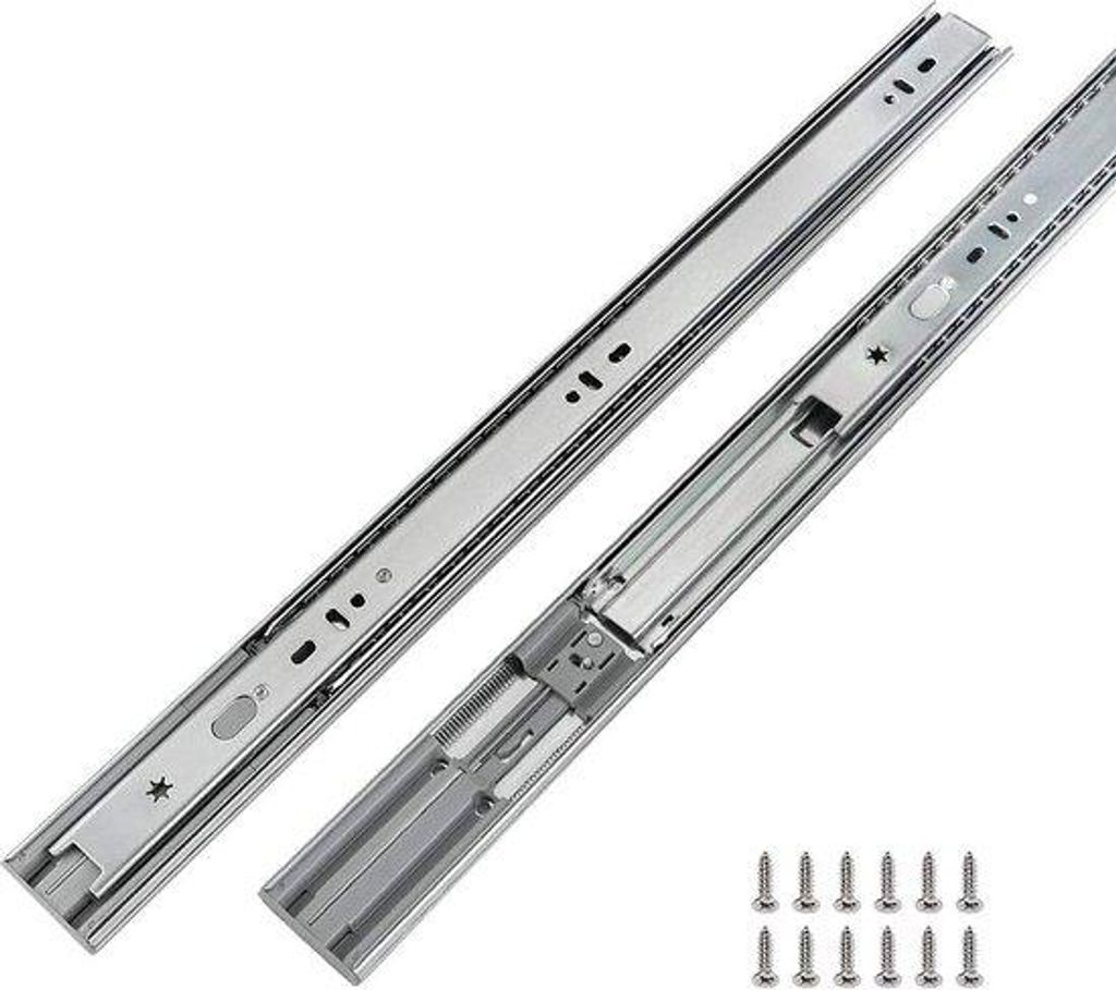 4 Paare Softclose-Ladegeleider, 400 mm, vollständig ausfahrbare Ladeleisten, Tragfähigkeit 45 kg