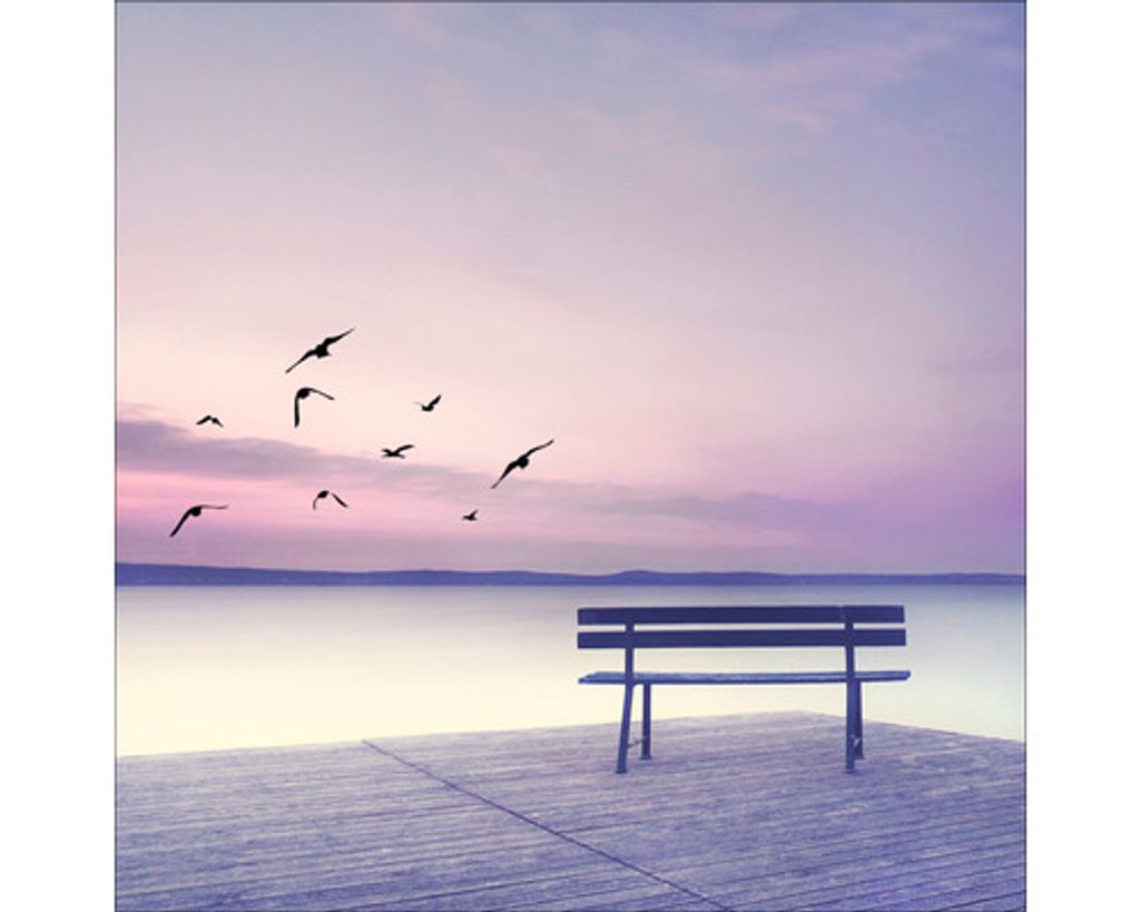 Leinwandbild Lonely Bench II 27x27 cm
