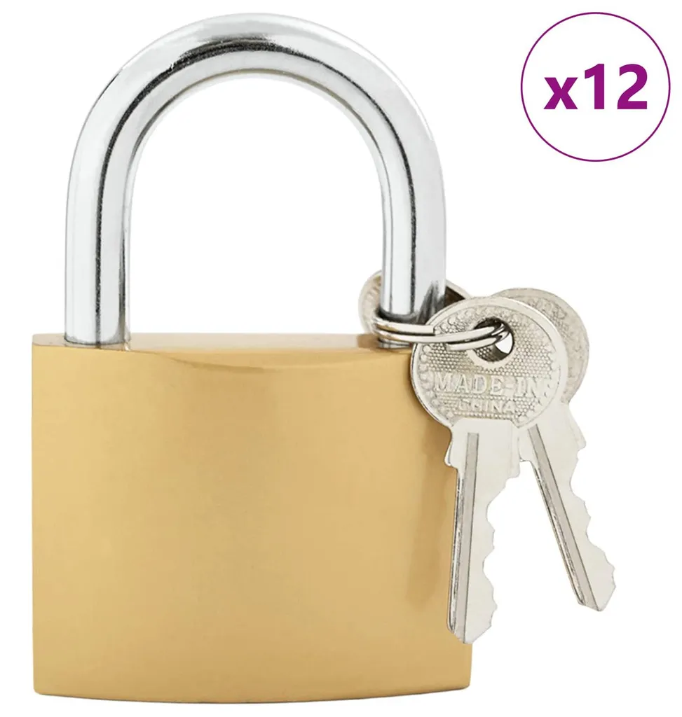 Antivol robuste type cadenas en U avec clés, corps laiton et fer