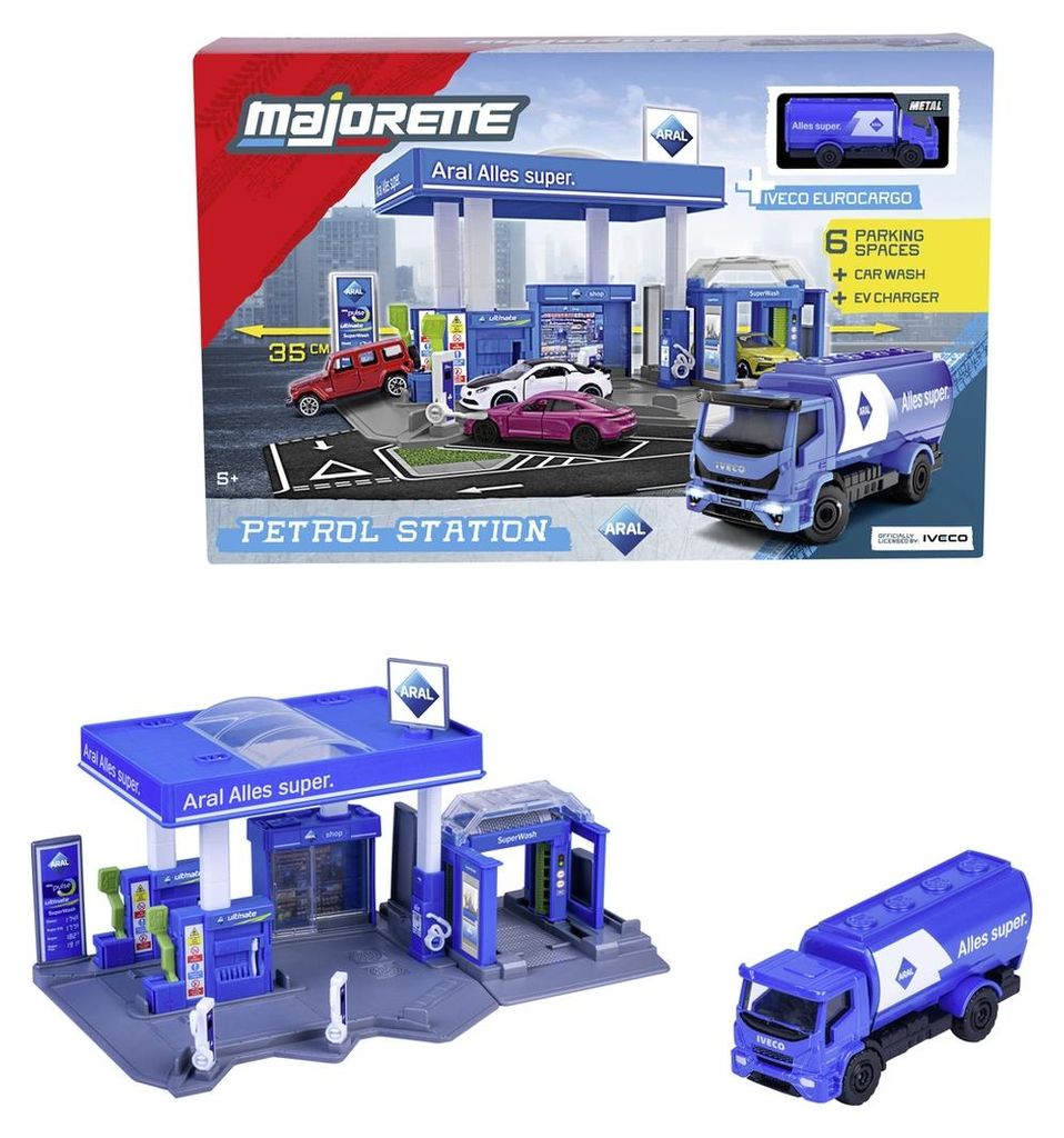 Majorette Petrol Station Aral mit Tanklaster blau Produktbild 