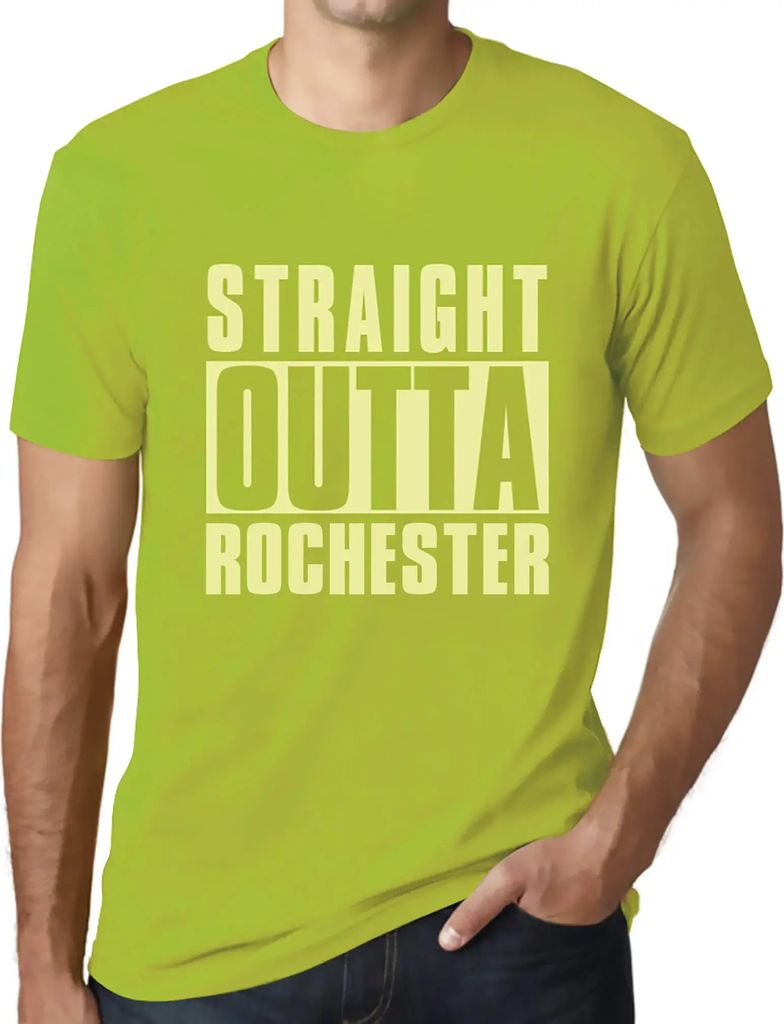 Herren Grafik T-Shirt Straight Outta Rochester Öko-Verantwortlich Vintage Jahrgang Kurzarm Lustige Druck Geburtstag Geschenk Mann