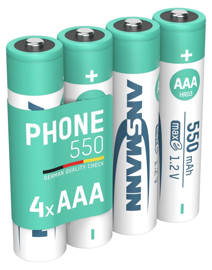 ANSMANN Telefon Akku AAA, 4 Stück, 550mAh 1,2V, DECT Produktbild 