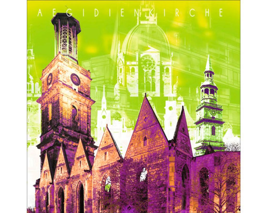 Glasbild Hannover Aegidienkirche 50x50 cm