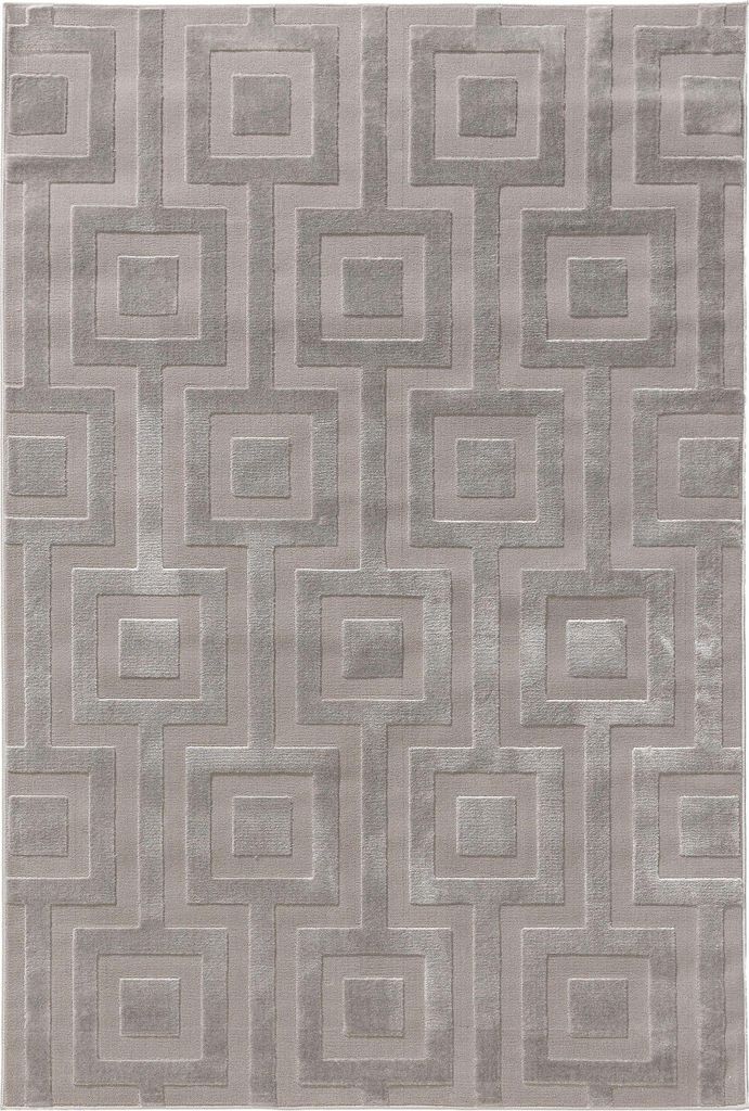 benuta Teppich Wohnzimmer Claire Hellgrau 280x380 cm Wohnzimmerteppich Rechteckig Muster Modern Kurzflor Skandinavisch