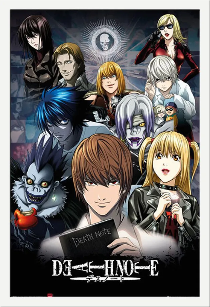 Idea Regalo: Poster Death Note Collage con Cornice Bianca Shinsuke