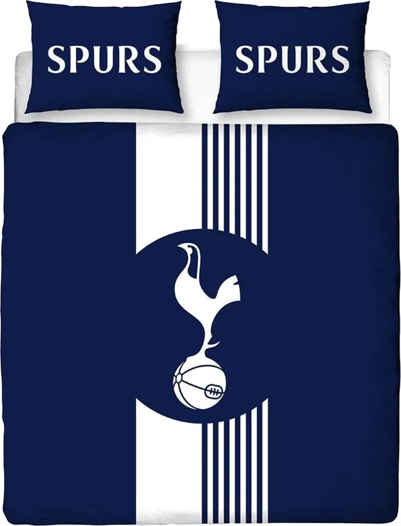Tottenham Hotspur FC Ensemble de literie AG3971 Lit double Bleu Blanc