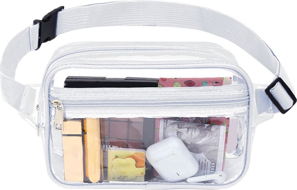 Transparente Gürteltasche mit verstellbarem Gurt, großes Fassungsvermögen, wasserdicht, PVC, Schnellverschluss, Reise-Unisex-Hüfttasche für de...