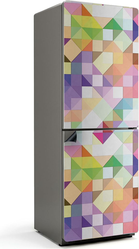 Polygongeometrie im System – Magnetische Kühlschrank Abdeckung – Dekorfolie magnetisch Küche – Kühlschrank Magnet Deko – selbstklebende ...