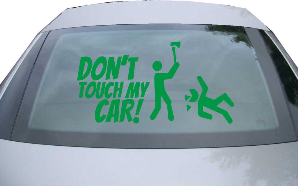 Indigos UG - Aufkleber Heckscheibe & Motorklappe DE7131 - grün - 600x314 mm - Dont touch my Car - Auto Scheiben Fenster Heckklappe Tuning Racing J...