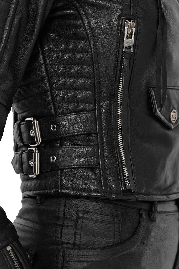 Freya Damen Echtleder Bikerjacke Schwarz XL