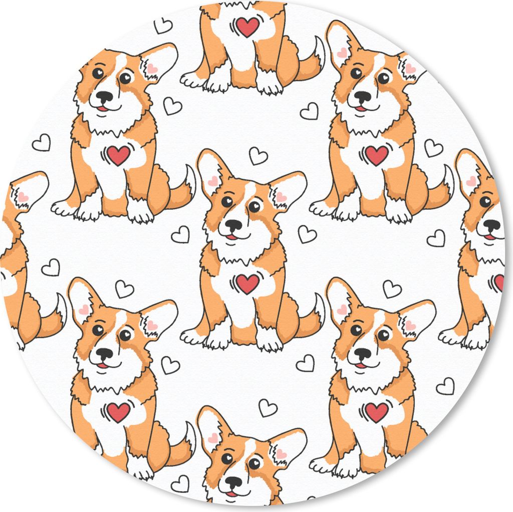 MuchoWow Mauspad Mousepad Hund - Herz - Junge 50x50 cm - Mousepads - Maus Mat - Pad - Mausunterlage - Vinyl