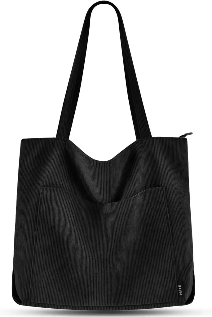 Grand Sac à Bandoulière Femme Noir Style Cabas Shopper Chic et Moderne