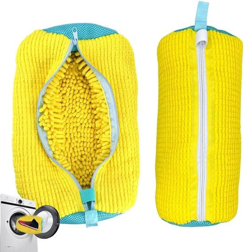 Filets de lavage chaussures anti-déformation, 2pcs, couleur jaune durable