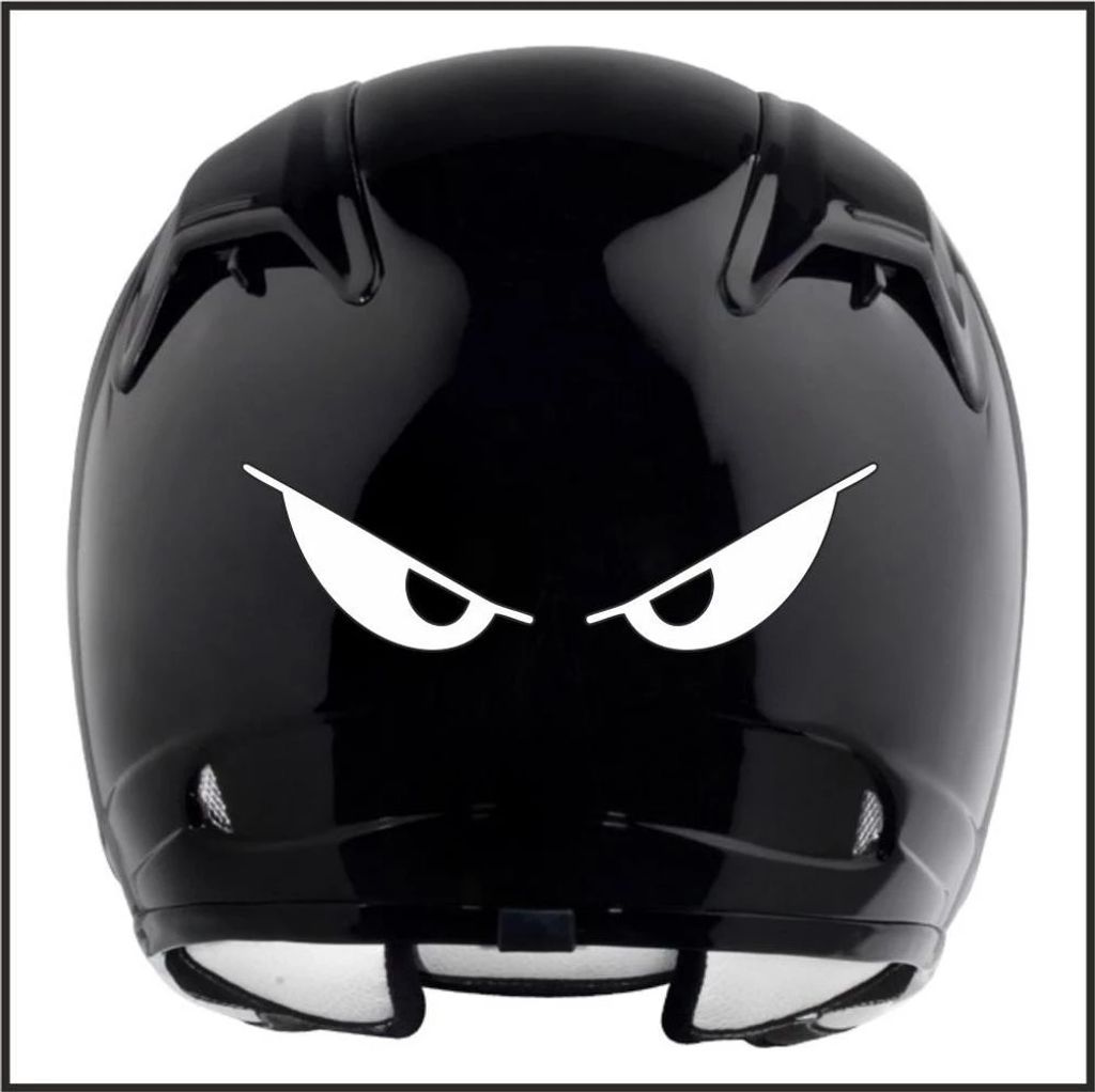 Reflective Car Sticker Motorrad Helm Böse Augen Form Körper personalisierte Dekoration Weiß