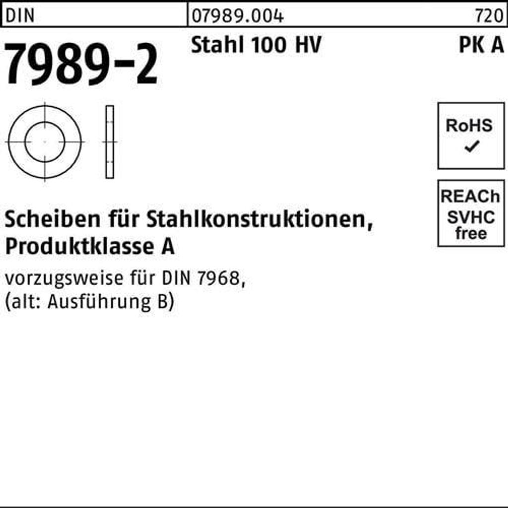 Reyher Scheiben DIN 7989 -2 Stahl 16 Pk A ÜH 17,5x30x8 (100 Stück)