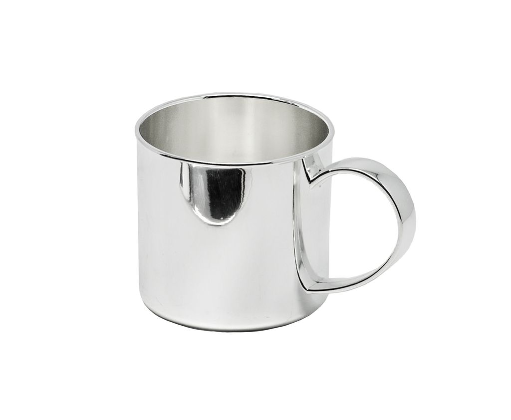 Kinderbecher Taufbecher Linda, edel versilbert, Höhe 5 cm, Durchmesser 6 cm