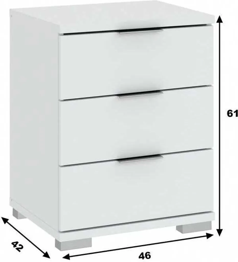 Table de nuit haute blanche PRIMERA : meuble de rangement pour lit boxspring - 5