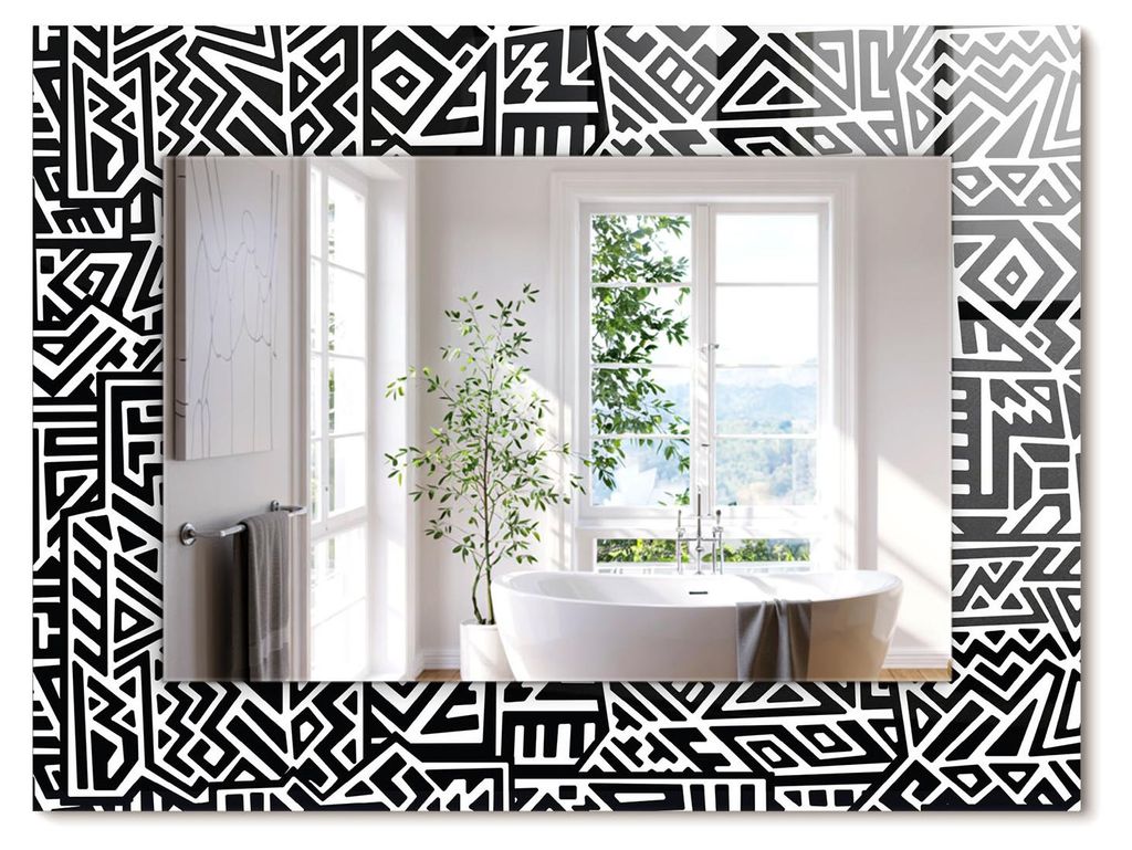 Geometrisches Muster – Rechteckiger Spiegel mit Druck 80x60 cm – Modern - Dekorativ für die Wand