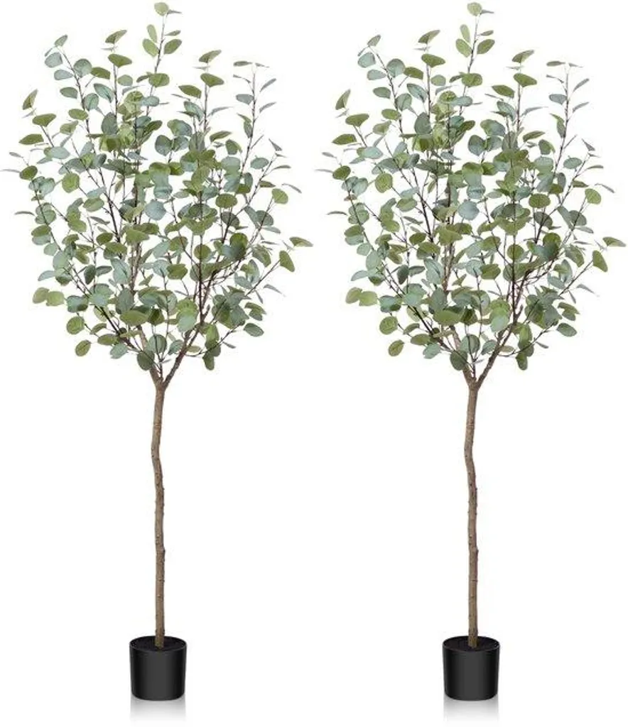 Plante artificielle eucalyptus 150 cm avec pot, déco intérieur extérieur