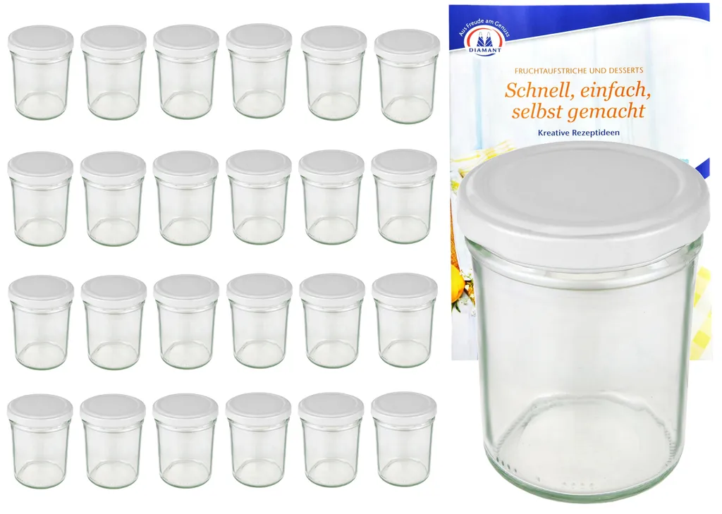 Set Da 50 Barattoli In Vetro 230 Ml Con Coperchi Twist-Off TO 66 – Per Conserve, Marmellate E Idee Regalo