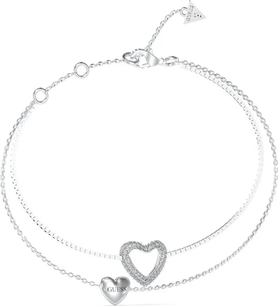 Bracelet Guess JUBB05027JWRHS rhodié argenté avec logo emblématique
