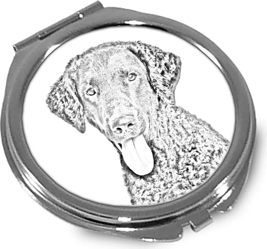 Specchietto Tascabile Curly Coated Retriever Personalizzato - Art Dog