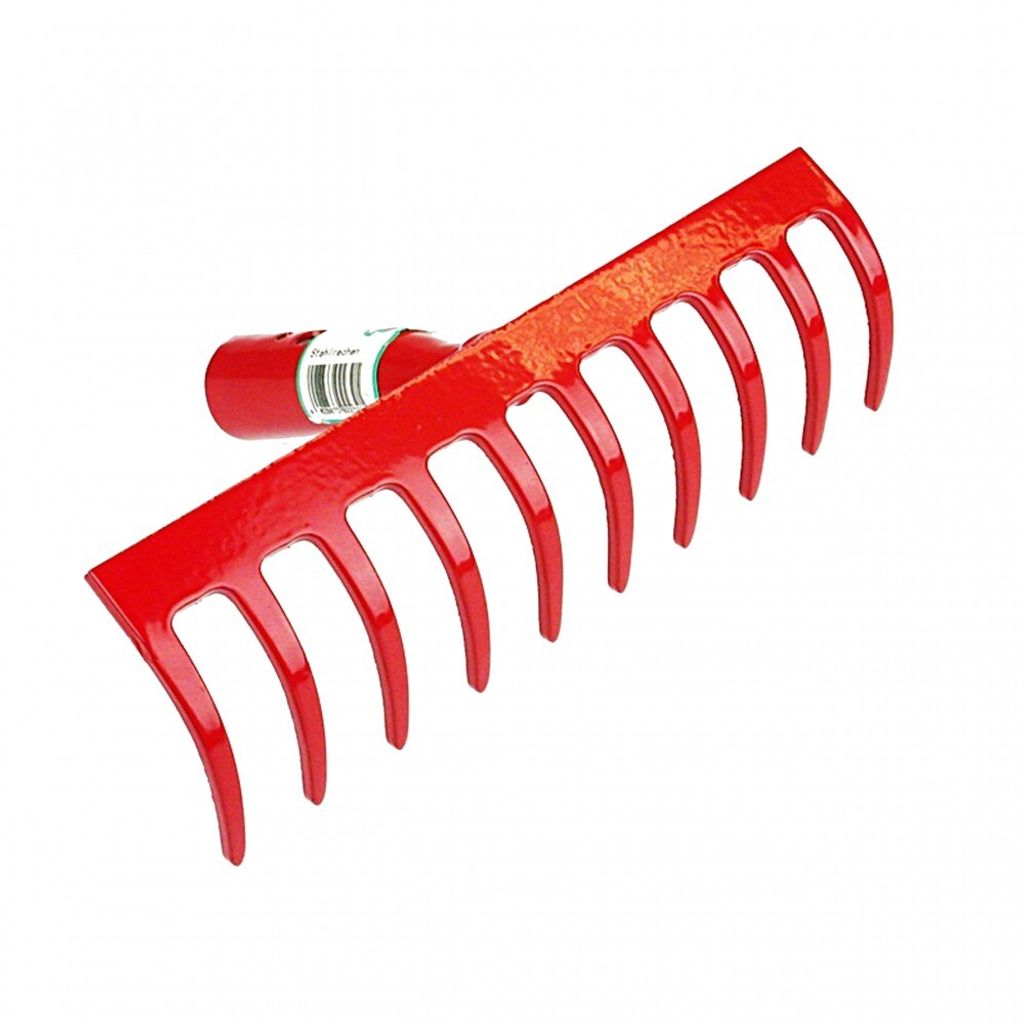 Polar 2232 Stahl-Rechen 10 Zinken Stahlstärke 5 mm Harken Lockern Unkraut Laub