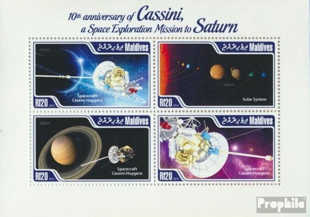 Briefmarken Malediven 2014 Mi 5385-5388 Kleinbogen (kompl. Ausg.) postfrisch Kassini