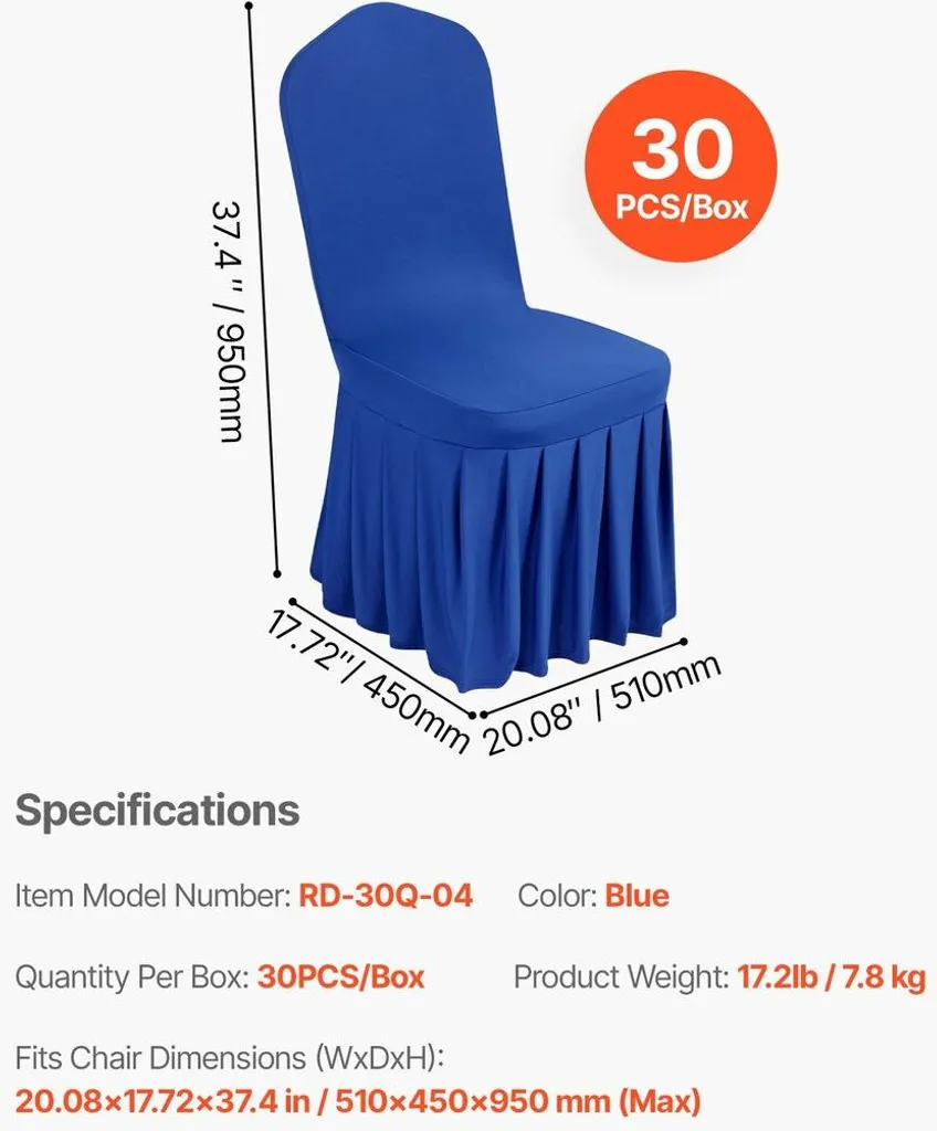 Offerta 30 Coprisedie Elasticizzati Blu | Poliestere per Eventi - 7