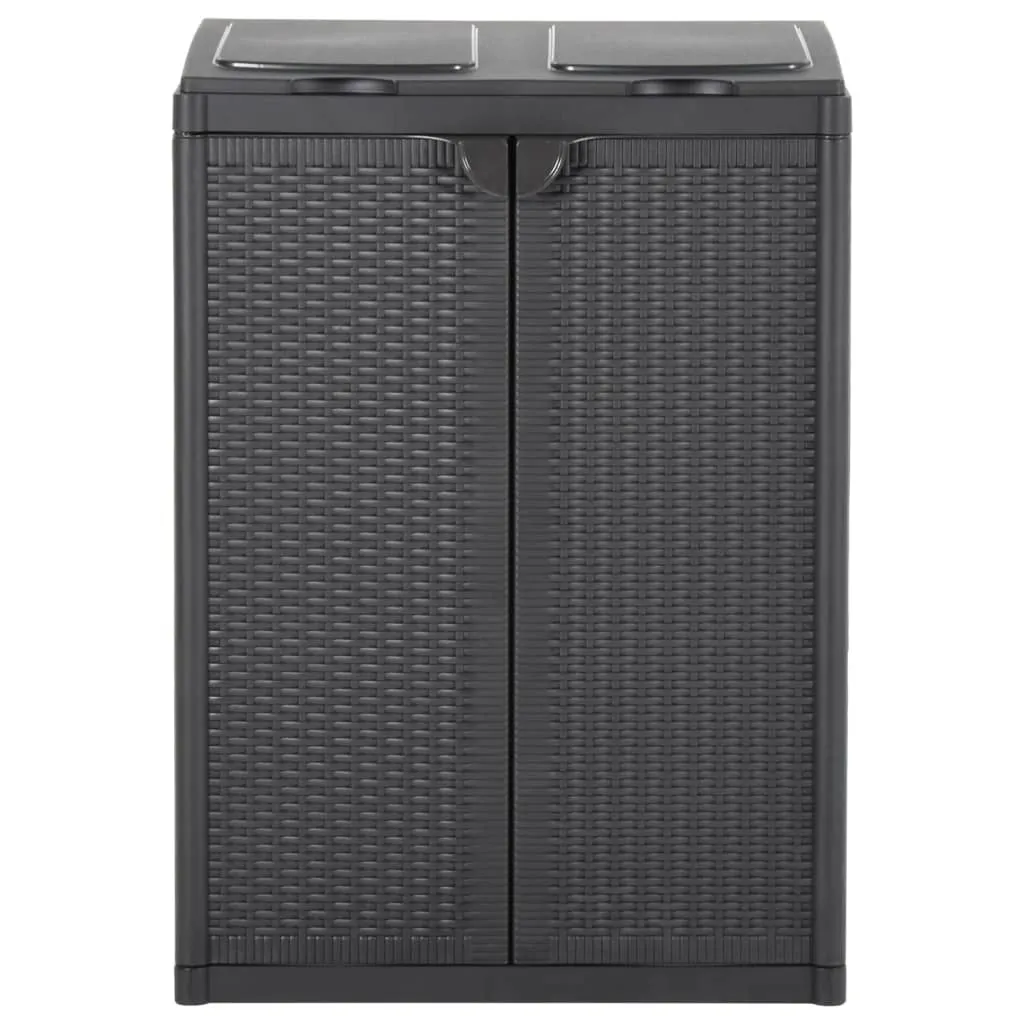 vidaXL Poubelle Extérieure à 2 Portes Noire 65x45x88 cm en PP Robuste