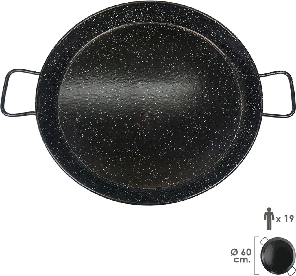 Padella per paella valenciana smaltata per 19 persone / 60 cm.
