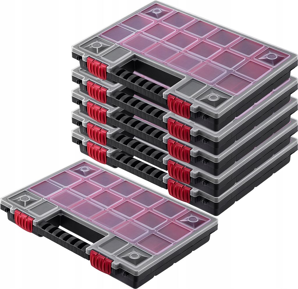 KADAX Organizer ”Berg”, Sonstige Werkstattordnung, Kleinteilmagazin mit Deckel, 34 cm, 6 Stück
