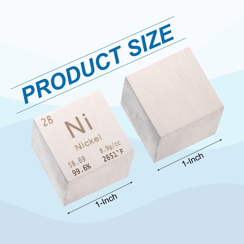 Nickelwš¹rfel Metall Element Hochdichter Block Reines Periodensystem Element Wš¹rfel Magnesium Block fš¹r Elementsammlungen Lehrerlabor Wisse...