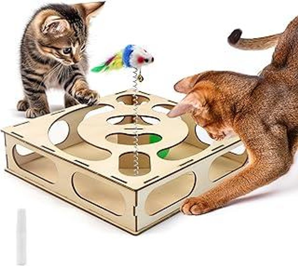 Interaktives Katzenspielzeug Selbstbeschäftigung Intelligenzspielzeug für Katzen Zubehör Cat Toys Fummelbrett für Katzen Spielzeug Ball Beschä...