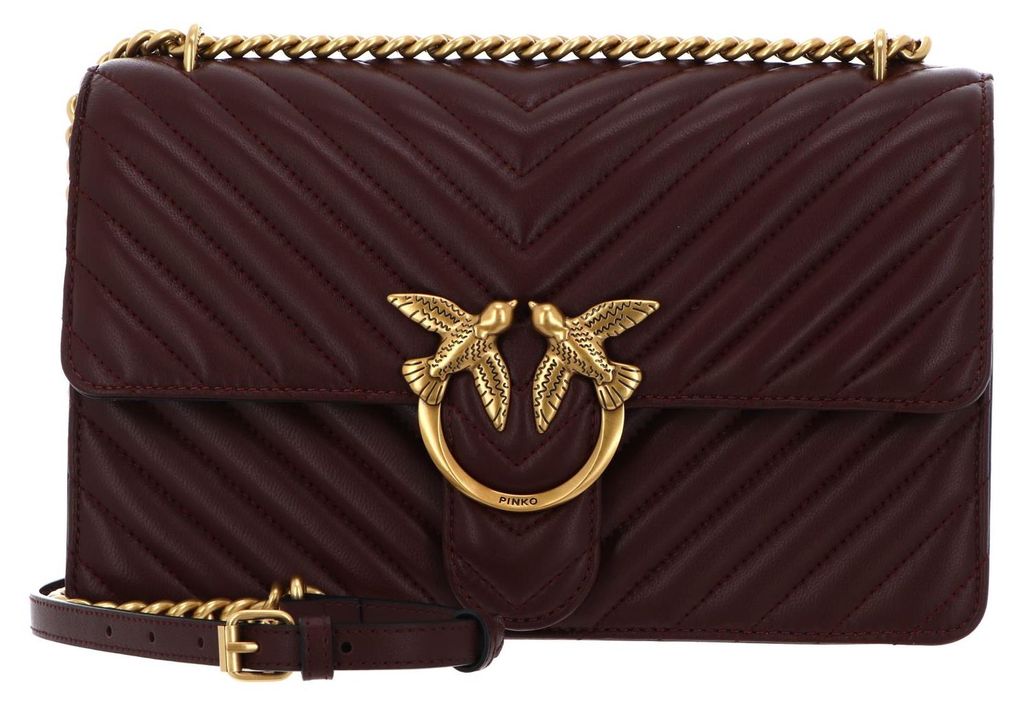 PINKO schoudertas Love One Classic DC Sheep Nappa Chevron Productafbeelding 