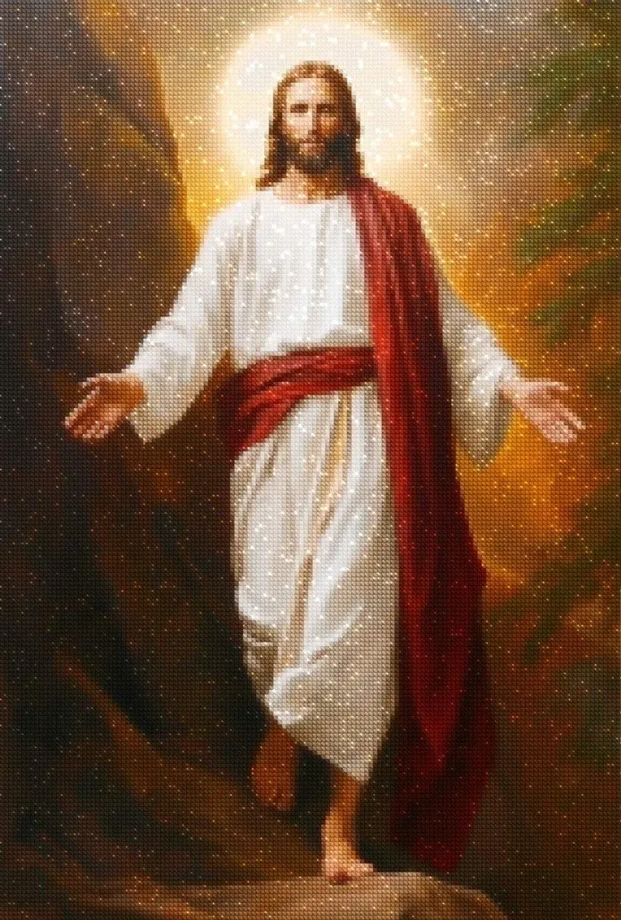 Broderie de diamants Jésus le Sauveur 45x65 cm - Kit complet Diamond Painting