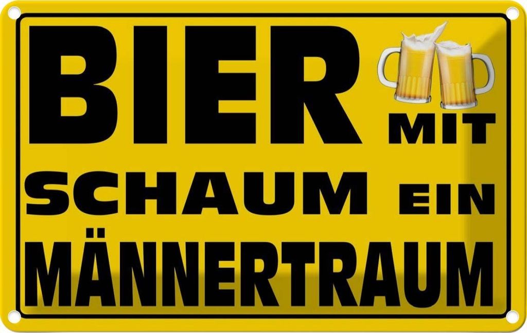 vianmo Blechschild 20x30 cm Bier mit Schaum ein Männertraum Spruch Zitat
