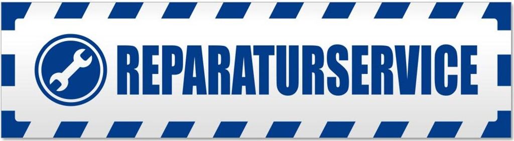 Reparaturservice gestreift Magnetschild Schild magnetisch