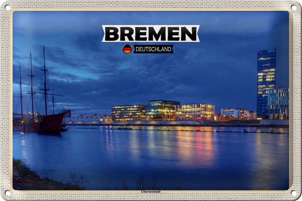 Blechschild Städte Bremen Deutschland Weserstadion 18x12cm