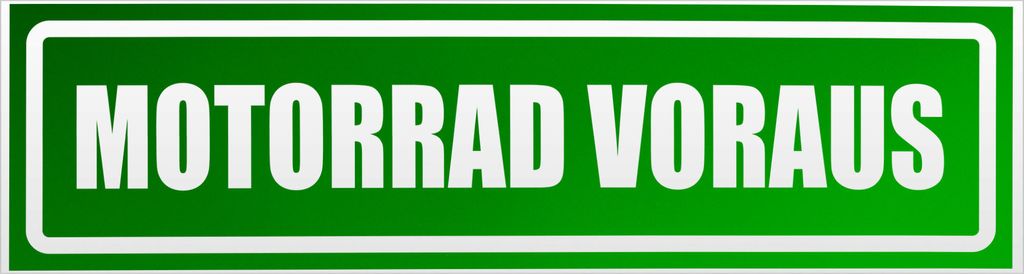 Kiwistar Motorrad voraus Motiv 1 invertiert Magnetschild Schild magnetisch - 45cm Grün - reflektierend - Magnetfolie für Auto PKW Kfz