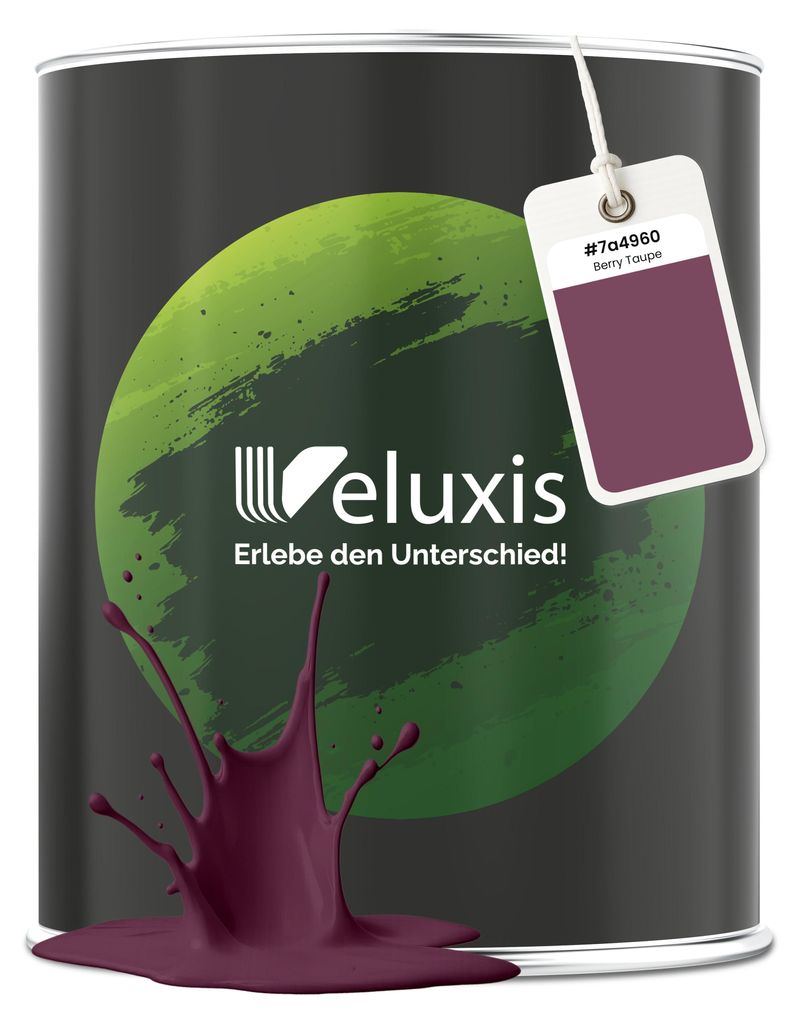 Wandfarbe Lila Berry Matt Innenfarbe – Deckkraft Klasse 1, VOC-frei, Ohne Grundierung, Tropfarm – Wohnzimmer & Schlafzimmer – 2,5L – Veluxi...