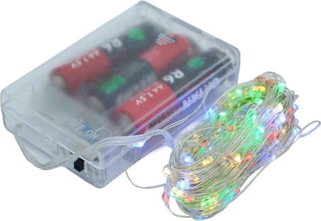 LED Lichterkette Bunt 10m Batteriebetrieben