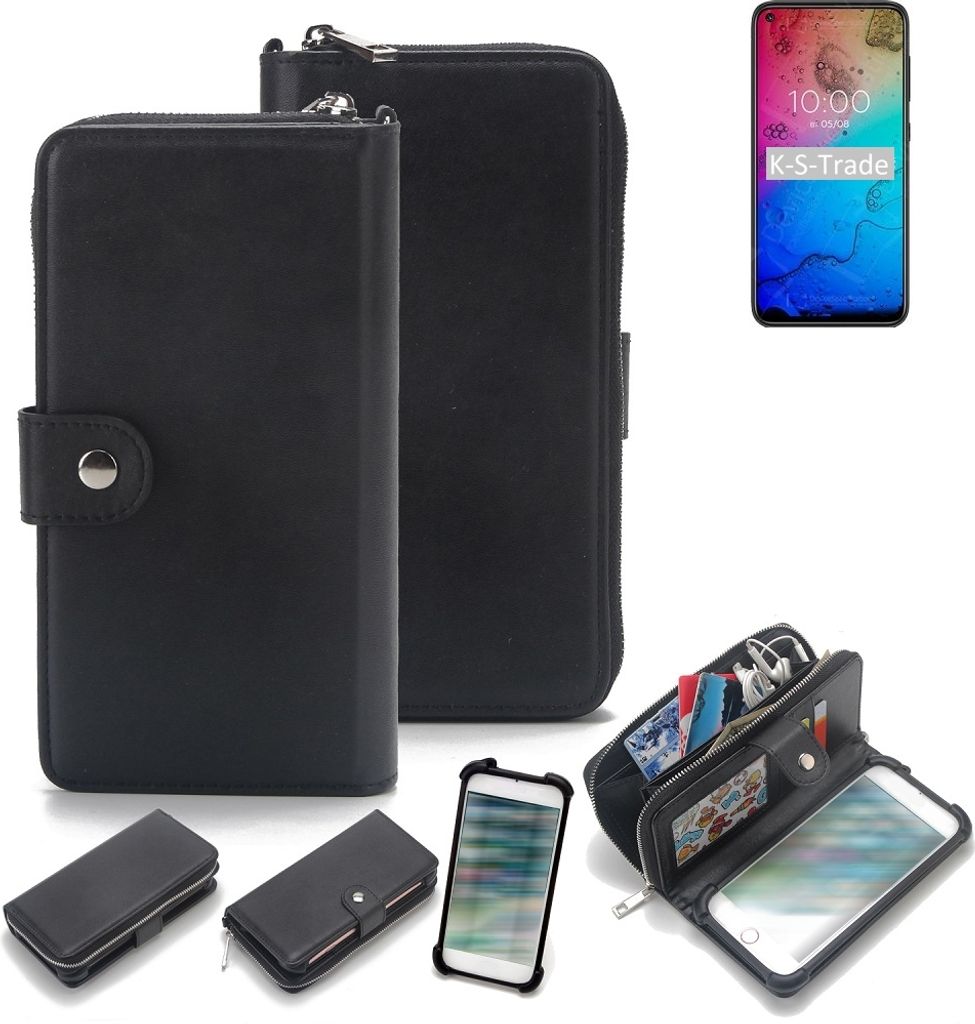 K-S-Trade 2in1 Handyhülle Schutzhülle kompatibel mit BQ Mobile BQ-6430L Aurora & Portemonnee Cover Handy Hülle Case Etui Geldbörse Wallet