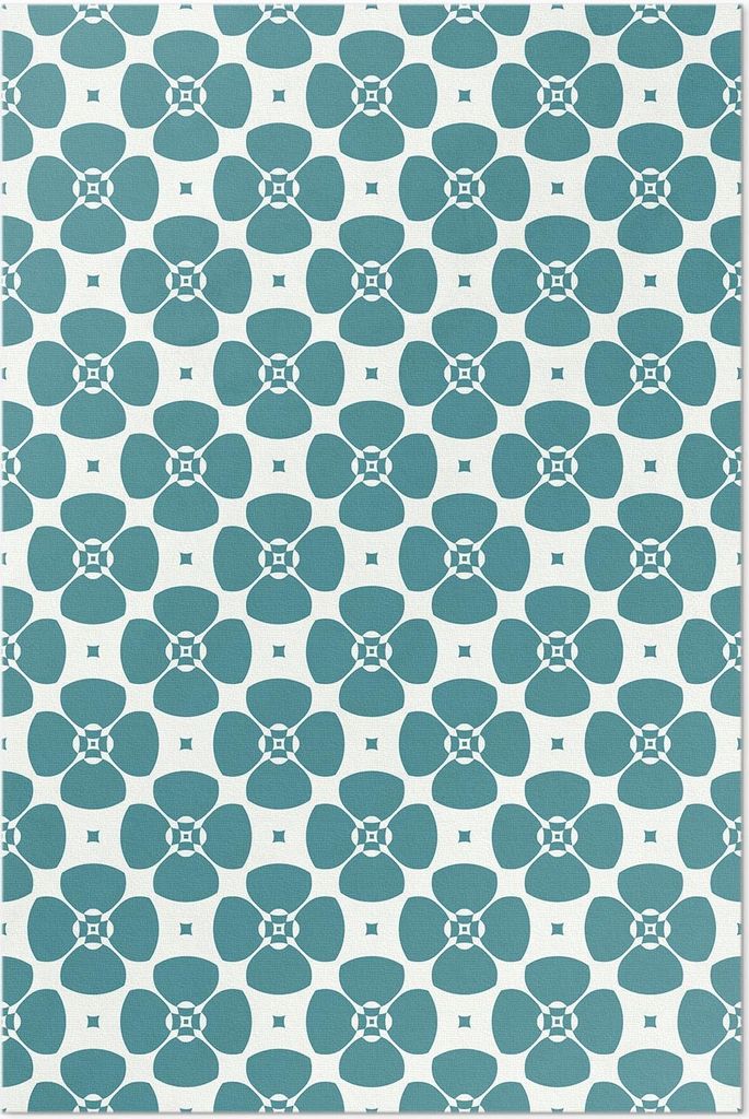 Florales Kachelmuster – Vinyl Fußmatte – 140x210 cm – Rutschfest, Pflegeleicht & Langlebig