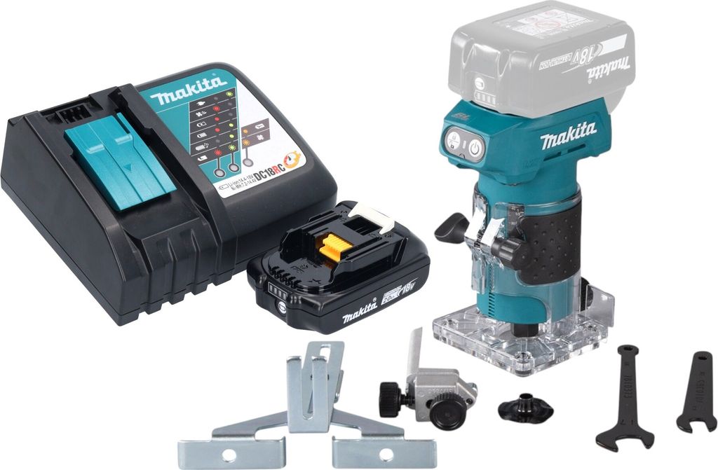 Makita DRT 52 RA1 Akku Kantenfräse 18 V 6 mm Brushless + 1x Produktbild 