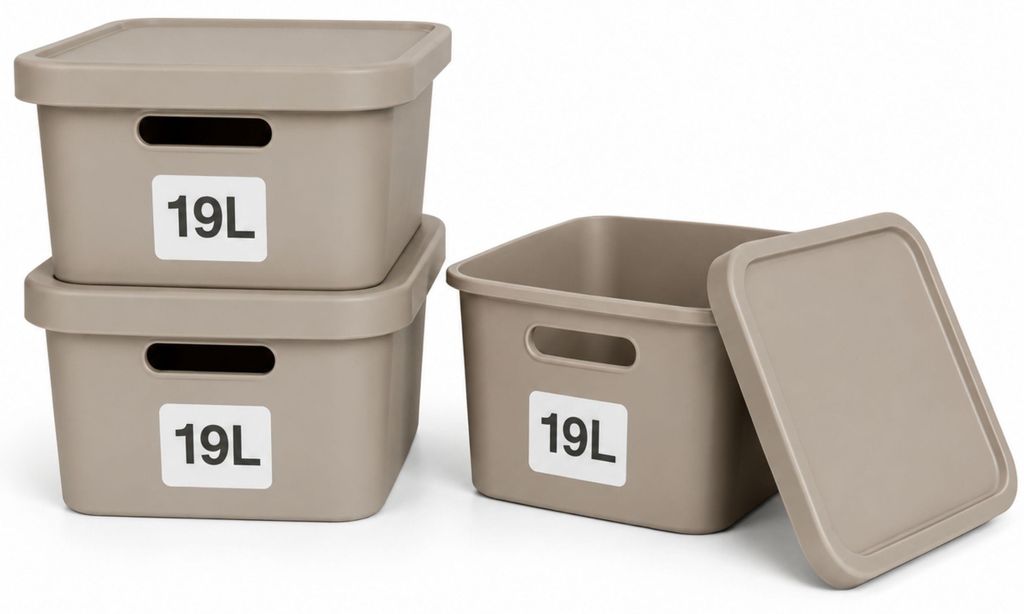 Plastard Aufbewahrungsbox mit Deckel 3er-Set 19 Liter in Produktbild 