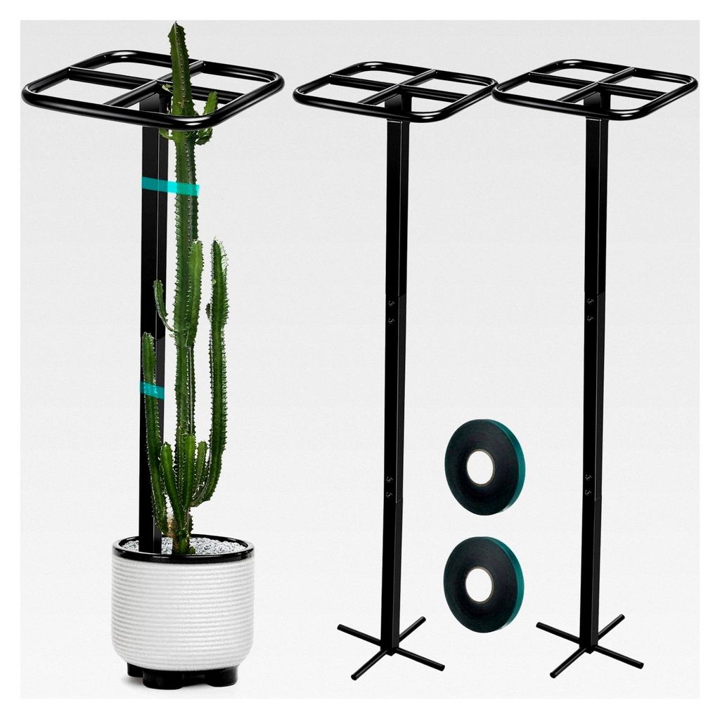 Verstellbares Rankgitter aus Metall für Gartenpflanzen, Kletterstützen mit breiten Stretchbändern, 152,4 cm, 2 Stück