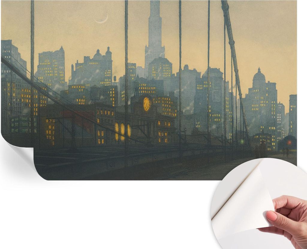 Selbstklebende Wandtapete - Dekorative Tapete für Wohnzimmer - Klebefolie für Wandbilder - Tapetenfolie für Wanddekoration - 416x254 - Abendpano...