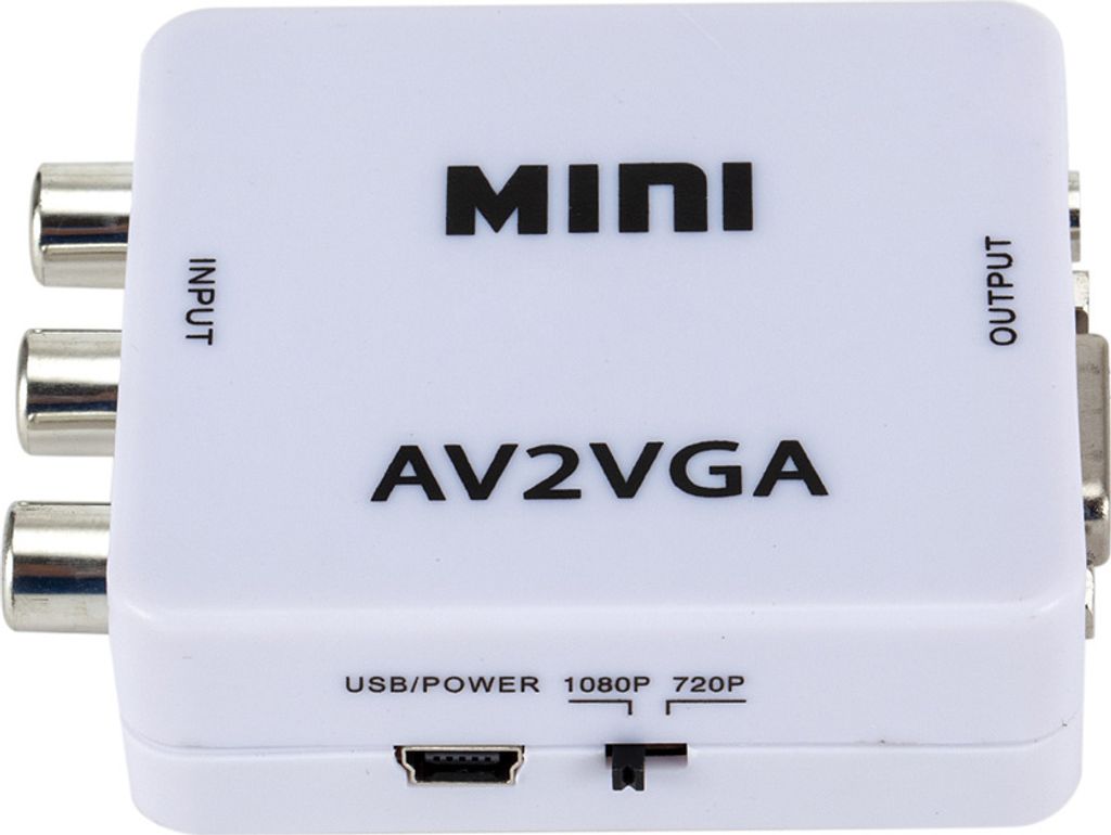 Mini AV(RCA) na VGA, 1080p, Stereo video a audio prevodník, Obrázok produktu 4