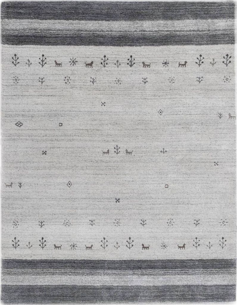 Teppich LORI LOOM COLLECTION VISCOSE | Farbe: Hellgrau; Größe: 170x240 cm | strapazierfähig und leicht zu reinigen | Wohnzimmer | Schlafzimmer